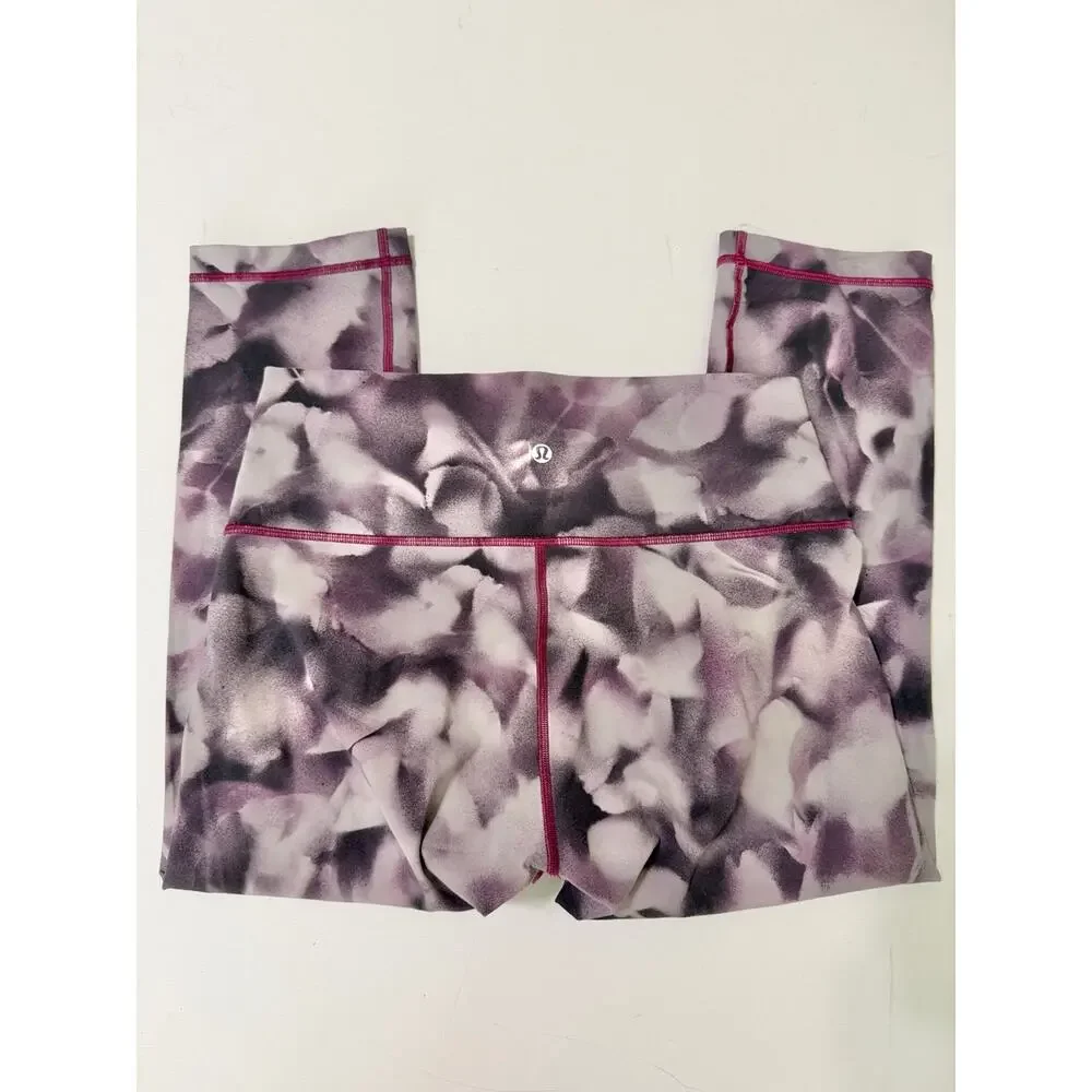 lululemon athletica Wunder Under Purple Marble Print 21” Crop Leggings size 10